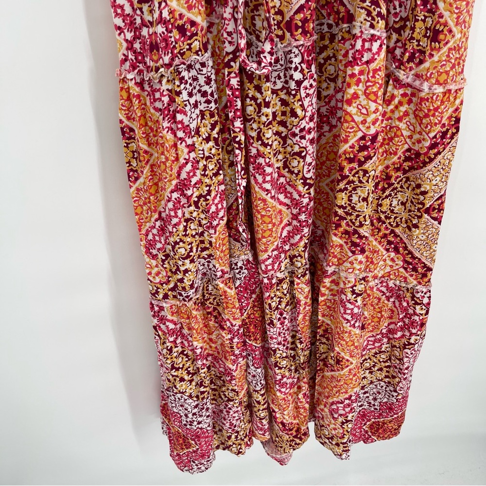 Torrid womens Floral Challis Maxi Dress Size 2X sleeveless tiered cross back - Picture 7 of 8